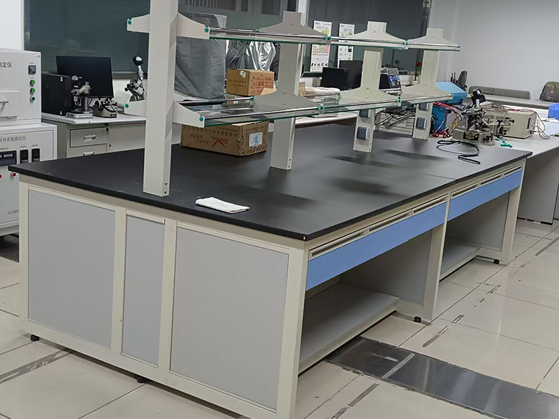 Steel-Wood Lab Bench On-Site Case in a Research Laboratory